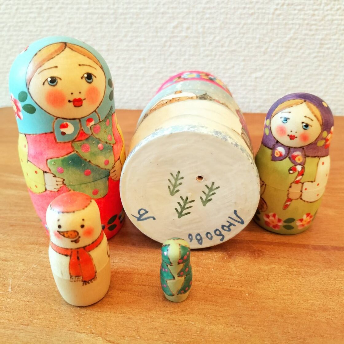 LYH060】 北欧ロシア雑貨、巨大マトリョーシカ 心地よく リューバ作 ねこ