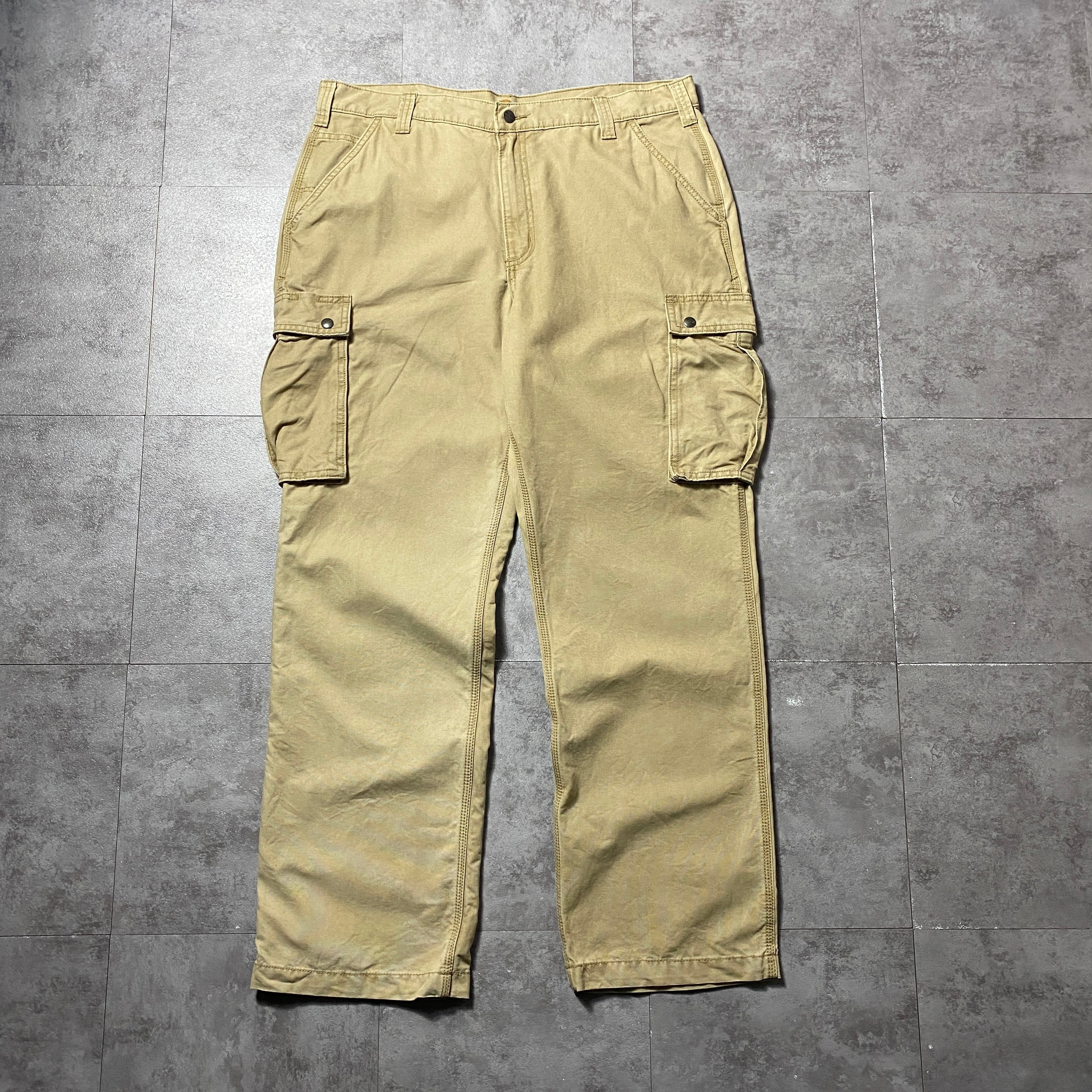 40×32】carhartt カーハート ジッパーフライ ベージュ ワークパンツ