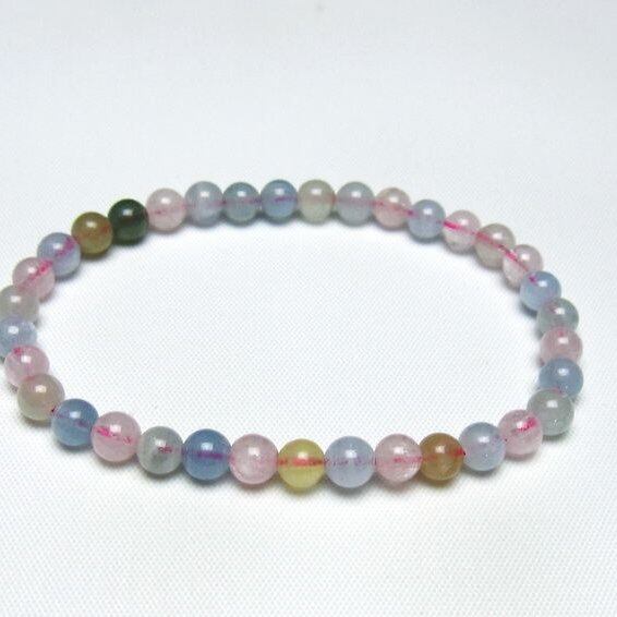 ミックスカラーベリル ブレスレット 5mm 一点物 メール便可 [M便 1/10] 111-48818