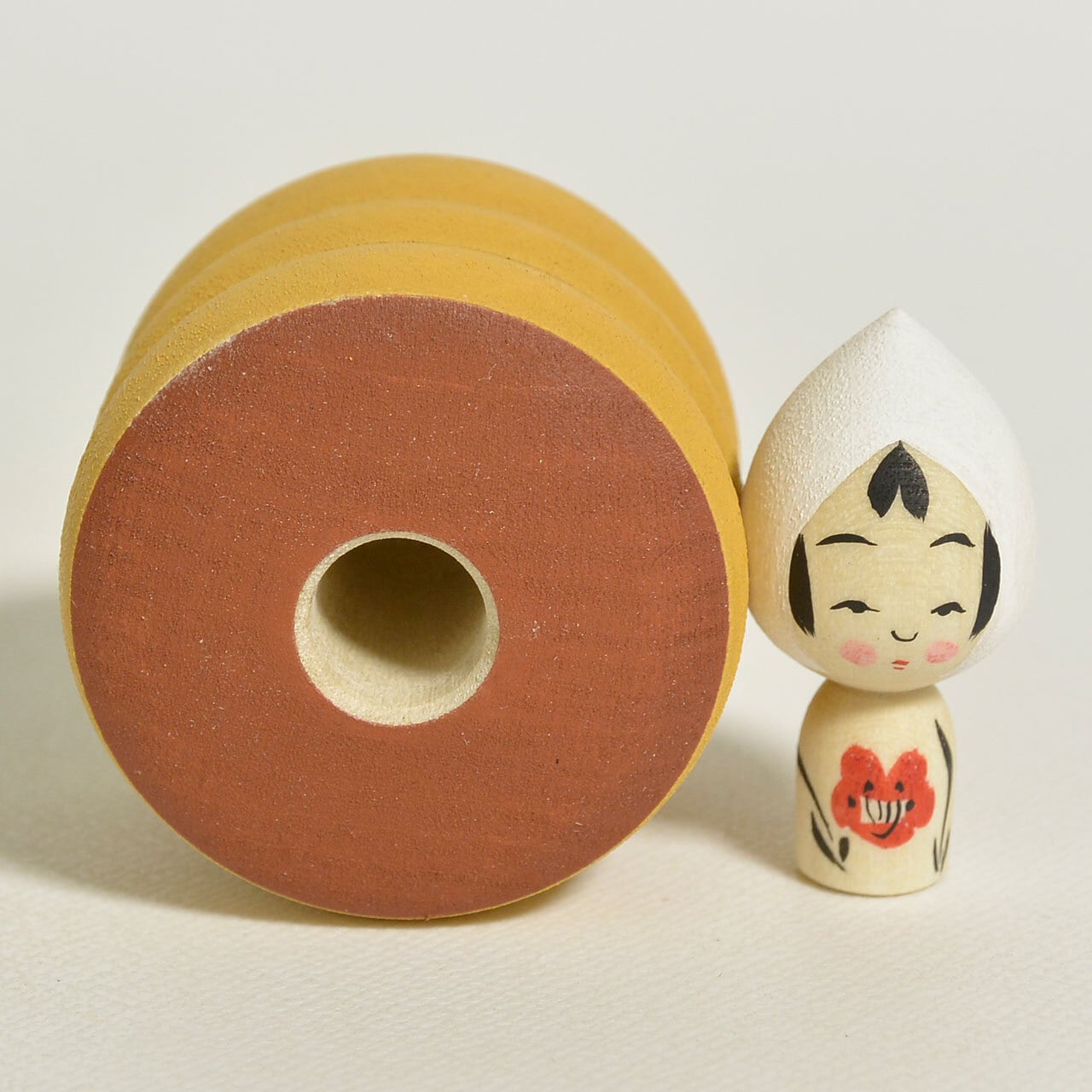 パンケーキちゃんこけし 約1.5寸 約4.5cm 鈴木明 工人（作並系）#2508