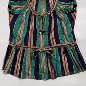 ETRO エトロ ストライプ ノースリーブ トップス チュニック サイズ 44 /ゴールド×グリーン系×パープル系/イタリー製/エトロファーイースト