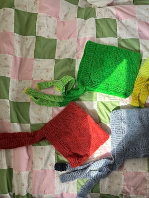 オリジナル手編みバンダナニットスカーフ