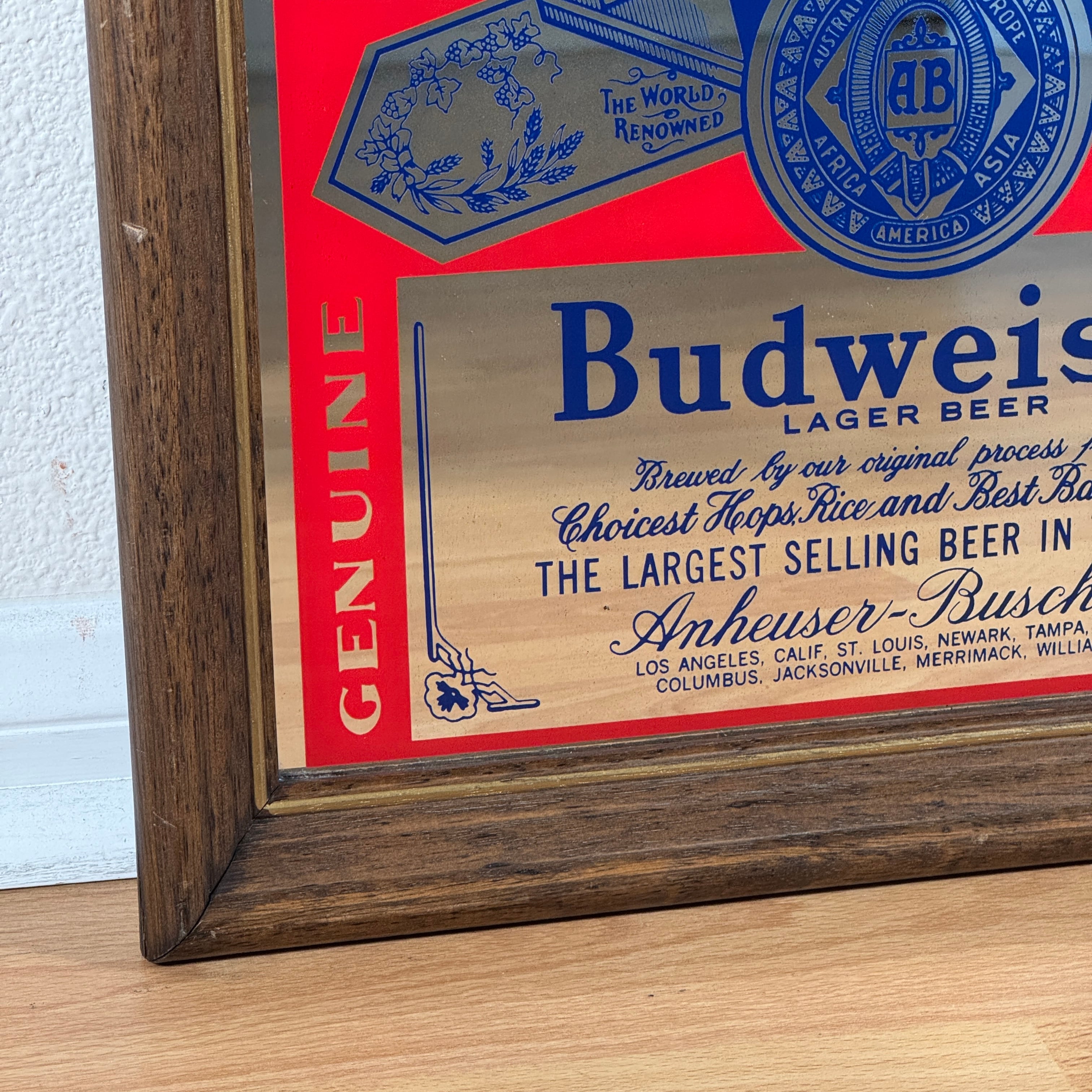 アメリカビンテージ Budweiser 広告 額付き インテリアに バドワイザー アメリカビンテージ Budweiser 広告 額付き インテリアに