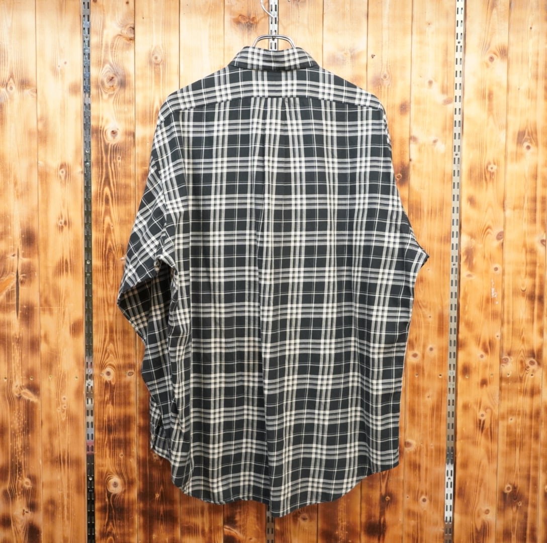 90s ralphlauren blake 白黒 チェックシャツ L/ラルフローレン