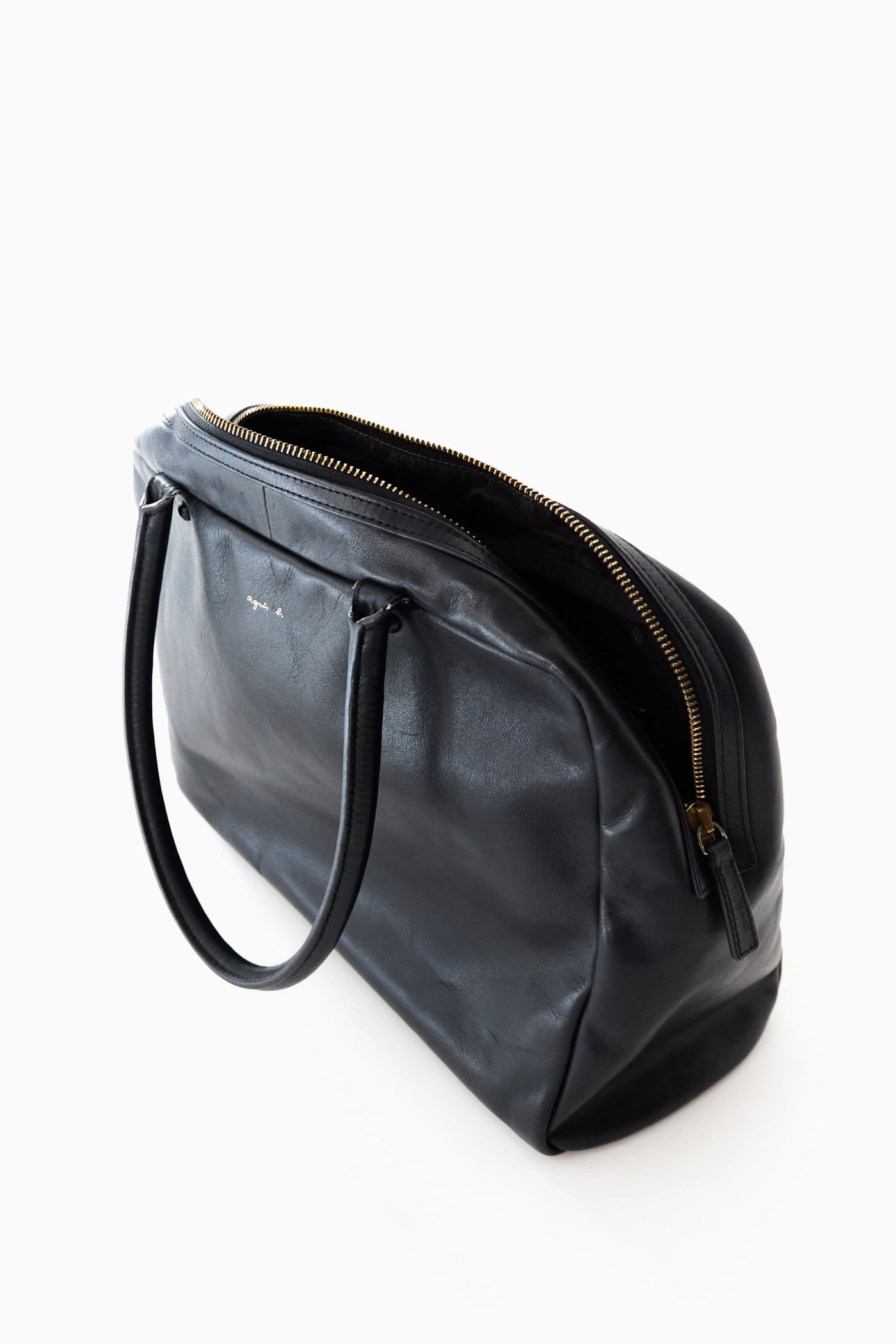 agnès b. VOYAGE BLACK LEATHER BOSTON BAG | Reben｜デザインという