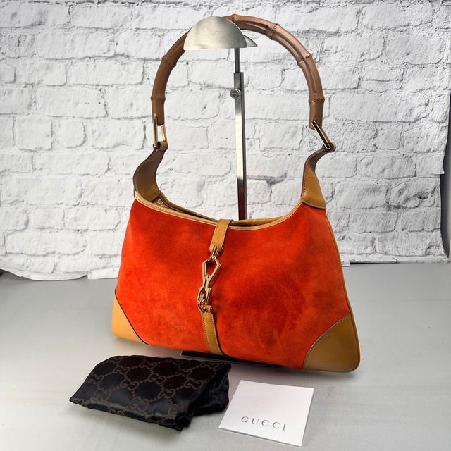 GUCCI グッチ バンブー ジャッキー ハンドバッグ オレンジ A-14306