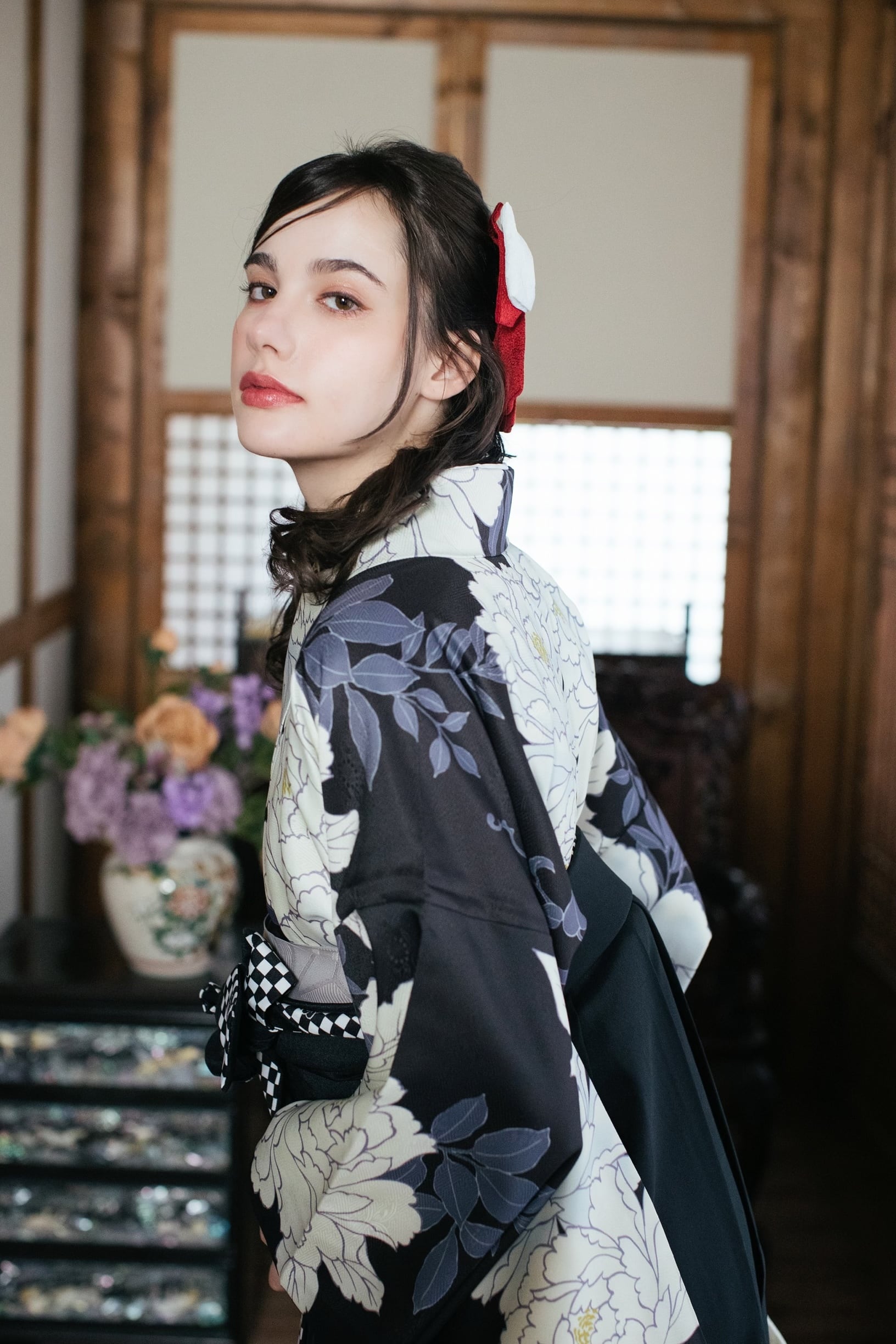 卒業式用 花柄着物と袴セット 卒業式用 花柄着物と袴セット