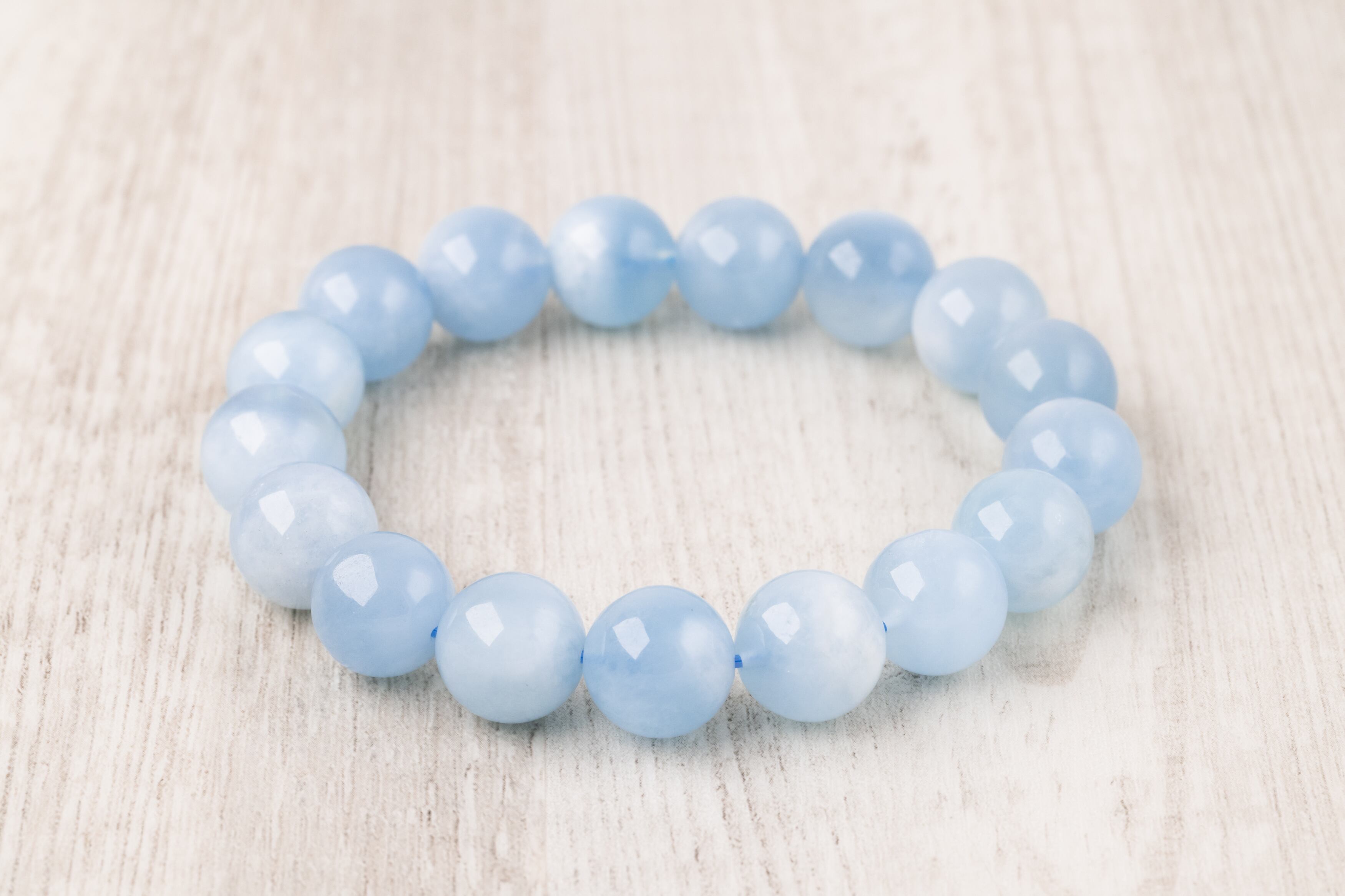 ◇一点物◇ ミルキーアクアマリン ブレスレット 12.5mm | 天然石専門店