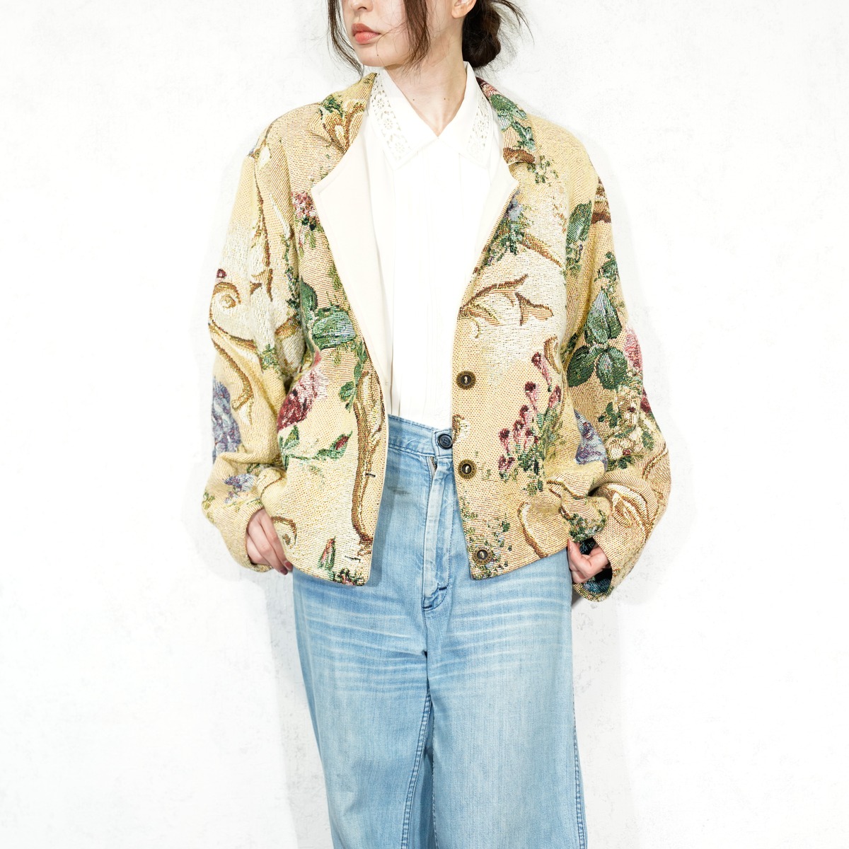 SPECIAL ITEM* USA VINTAGE SUGAR STREET WEAVERS FRUIT EMBROIDERY  