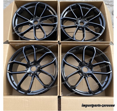 2017+ ポルシェ カイエン 20インチ 新品ツイン 5 スポークサテンブラックスタイルホイール -BRN-12358