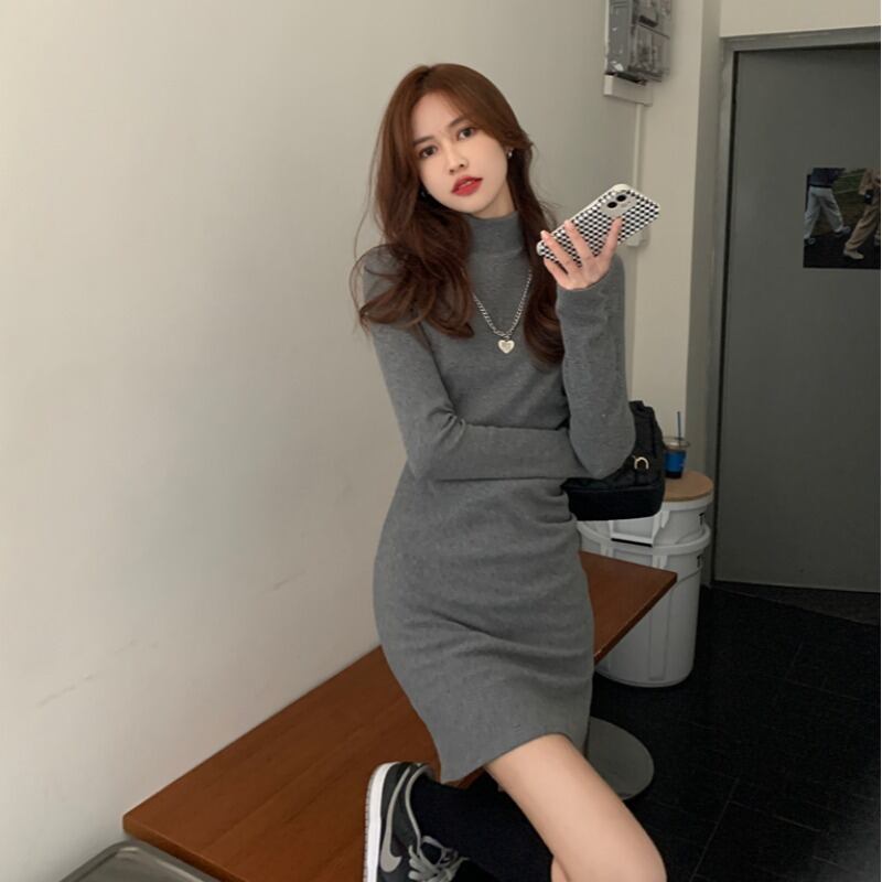 オータムウィンターシングルドレス カラー 秋物 冬物 モンロー83297500295