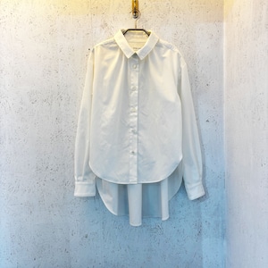 【Back Gather Denim Shirt】 White