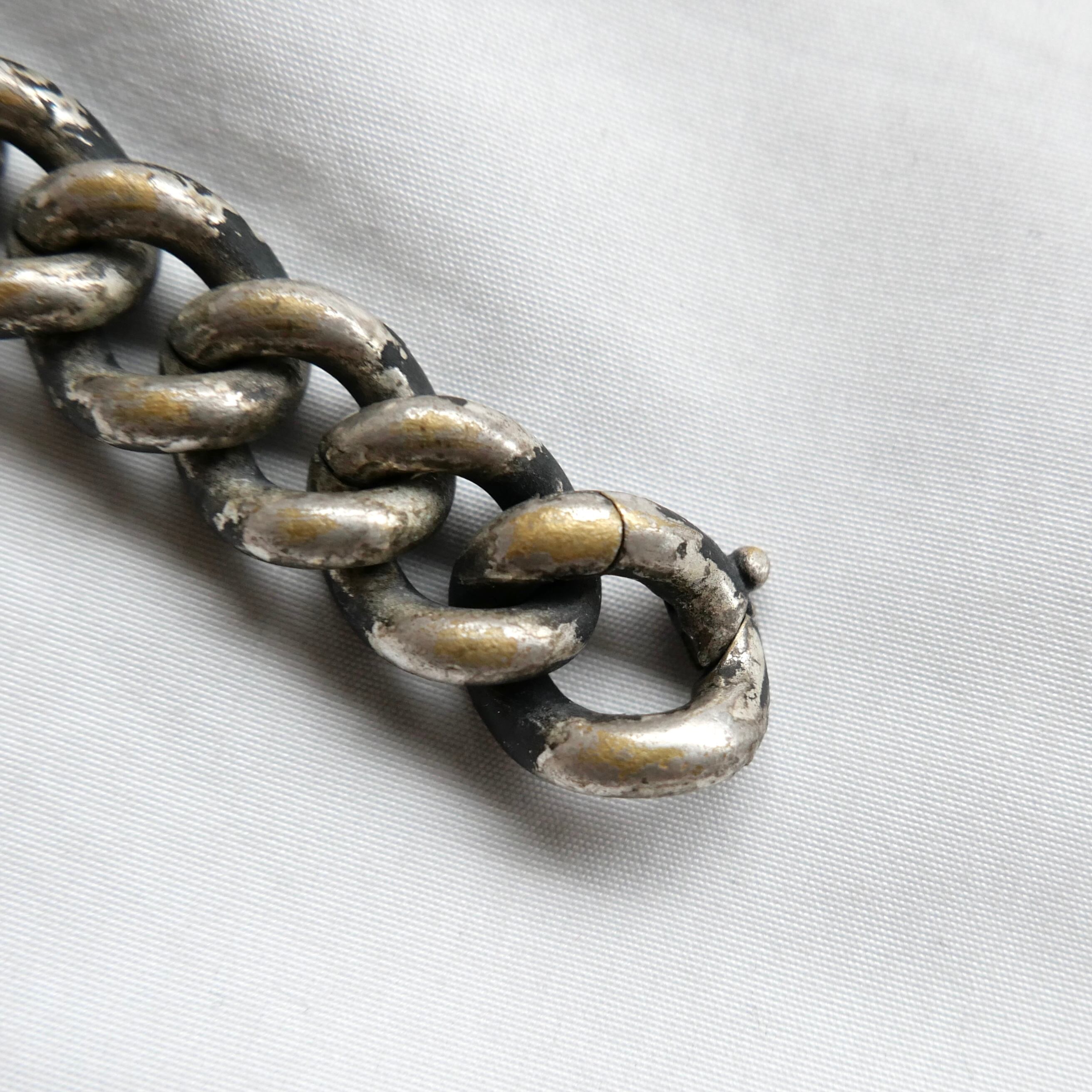 Maison Martin Margiela BLACK AGEING BRASS ID BRACELET | safarionline
