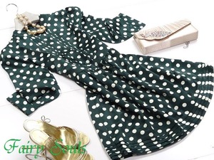 ★XL(13号）★艶色上品ドット柄ワンピ－ス(OPN8938)