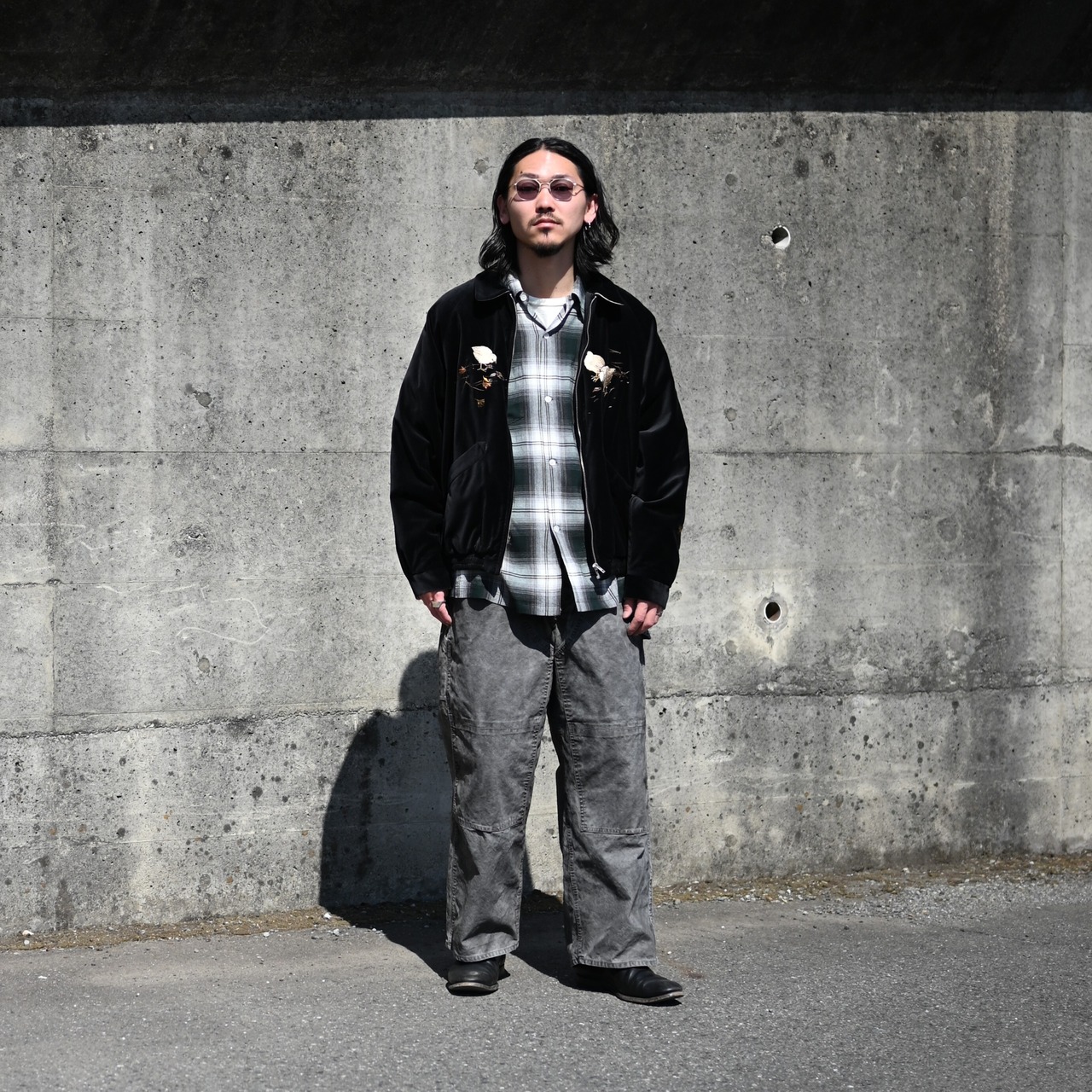 BOWBOW(バウワウ）レーヨンチェックシャツ,ANACHRONORM(アナクロノーム)PIGMENT DYED DUCK PAINTER PANTS