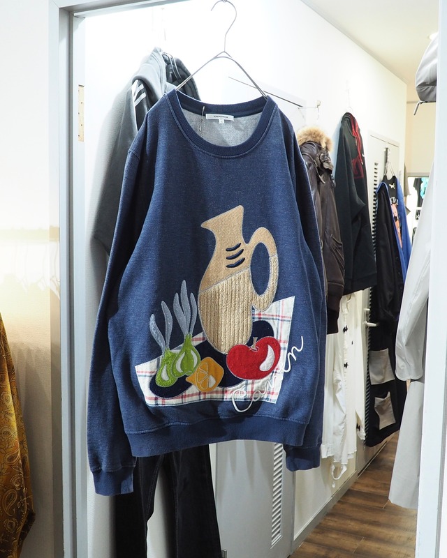 14SS ” CARVEN ” Fruit × Vase Embroidery sweat shirt