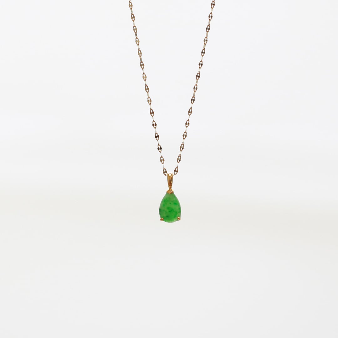 専用　本翡翠玉アクセサリー　42g トヒチ　新さ8-0624☆ K10 Drop 翡翠ネックレス A貨翡翠 jd_ne1321 | 【MeiNu（メイニュウ