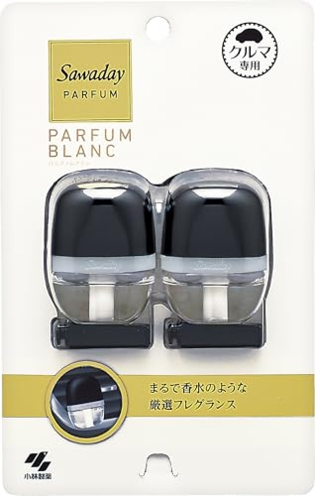 サワデー 車用 パルファム ブラン 消臭芳香剤 クリップタイプ 6ml×2個パック