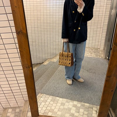 B.stuff 「リアン」スクエアハンドバッグ クミン