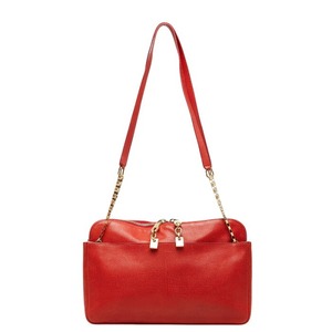 クロエ ルーシー チェーン ショルダーバッグ トートバッグ レッド レザー レディース Chloe 【中古】