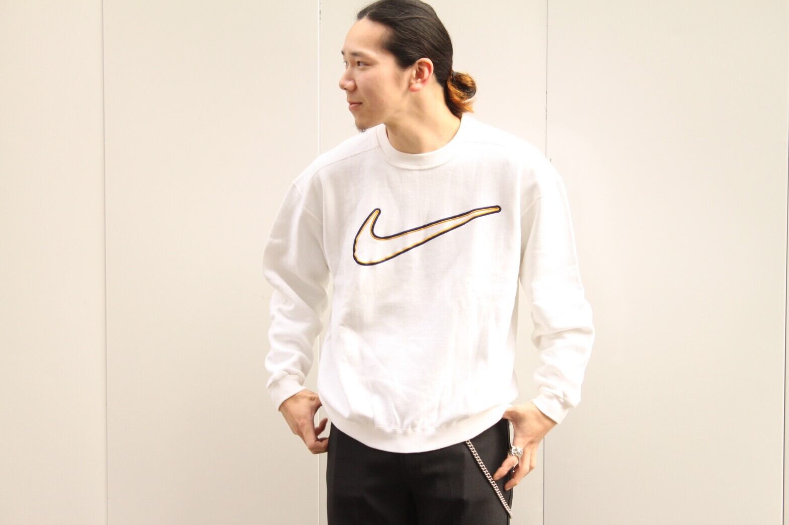 90s NIKE Big Swoosh Sweat Shirt USA製