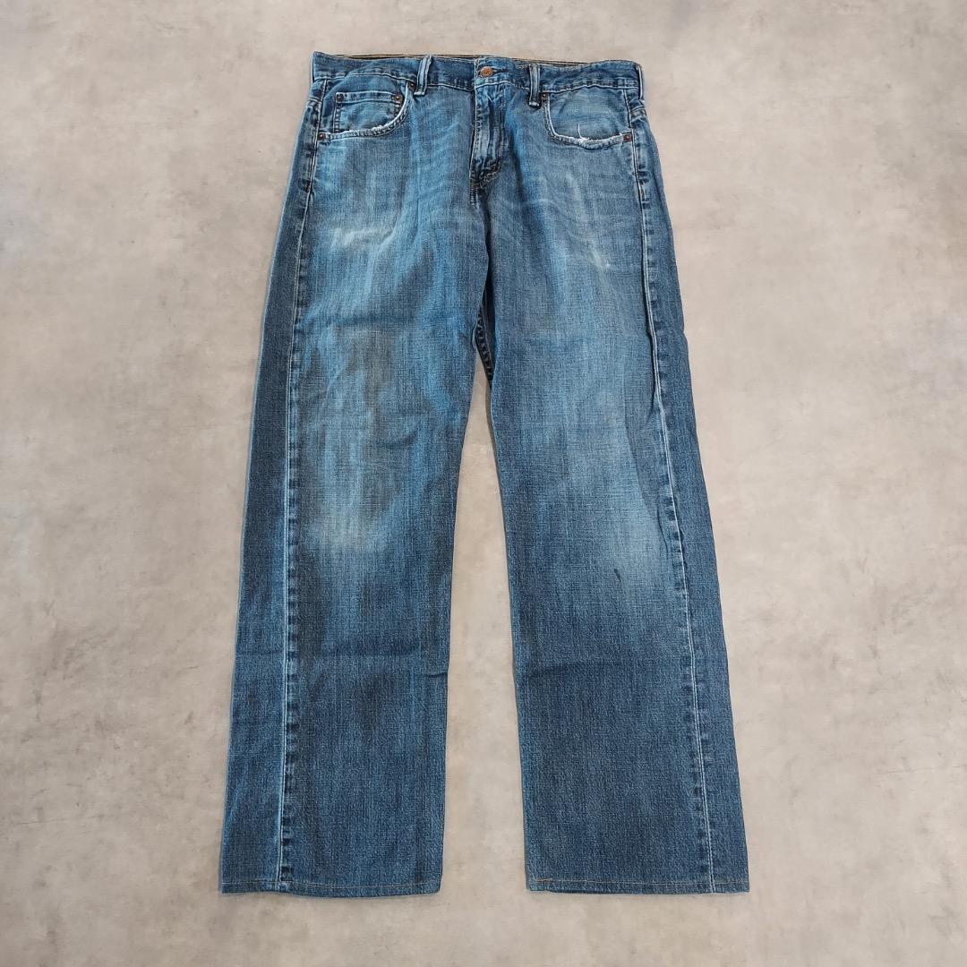 リーバイス569 Levis W32 ワイド バギー 青 古着 ヒゲ 22152