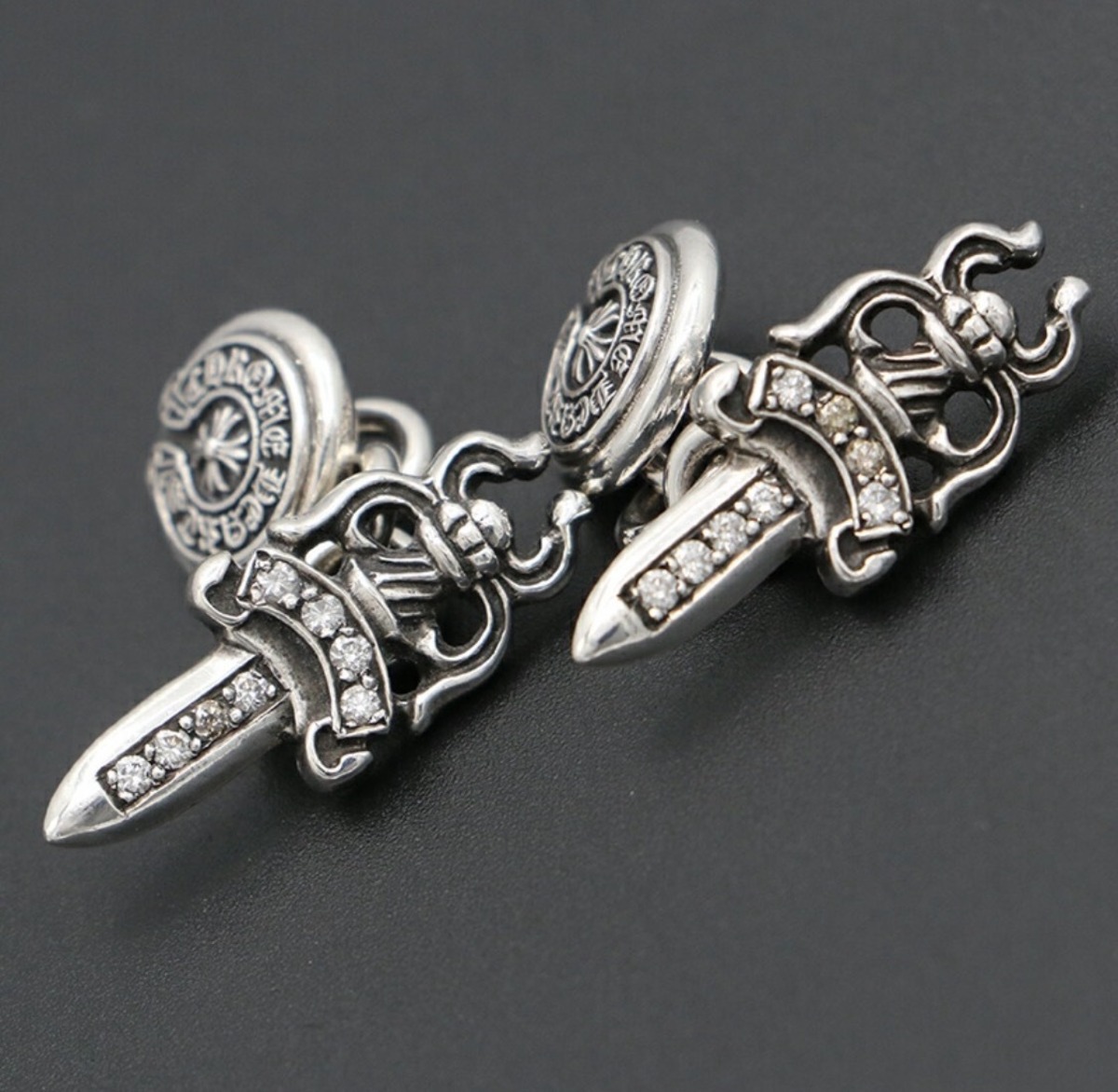 CHROME HEARTS クロムハーツ ダイヤモンド ダガー ホースシュー カフス 