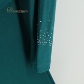 社交ダンス 衣装 prima boutique プリマブティック ツーピース レッスンウェア グリーン系 緑 スタンダード セットアップ 上下セット トップス スカート きれいめ 上品 気品 エレガント かわいい 大人っぽい 華やか ダンスパーティー ステージ衣装 舞台衣装 発表会 2点セット 緑系 ラインストーン レディース 女性 標準 セミフォーマル スタンダード用 演奏会 ダンス服 伸縮性 なし 胸パッドなし 肩パッドなし ポリエステル