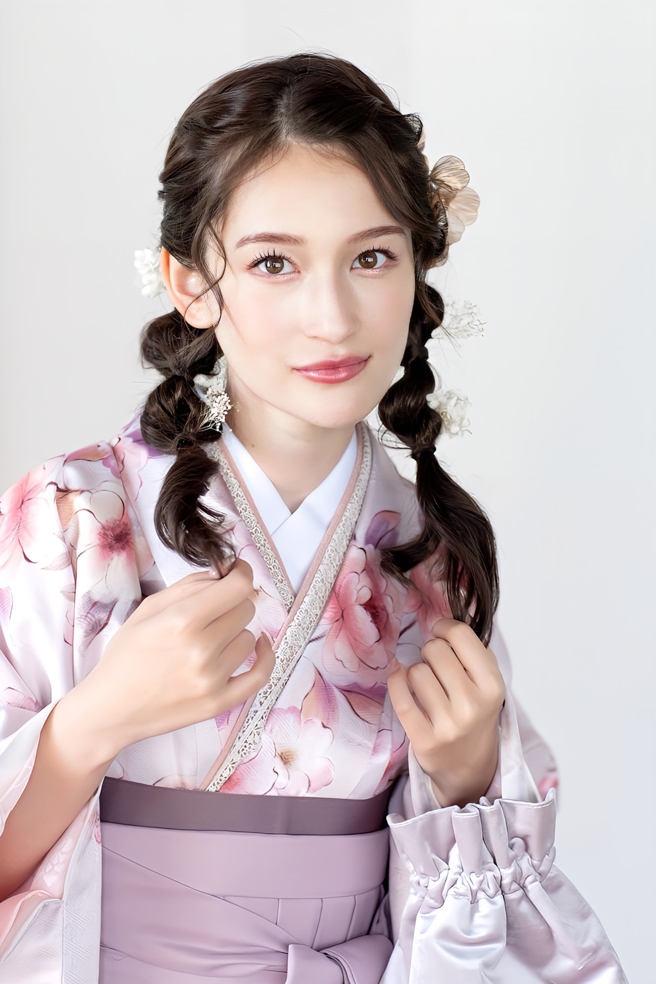 Kimono Sienne 卒業式袴3点セット ピンク 袴 二尺袖着物 袴 卒業