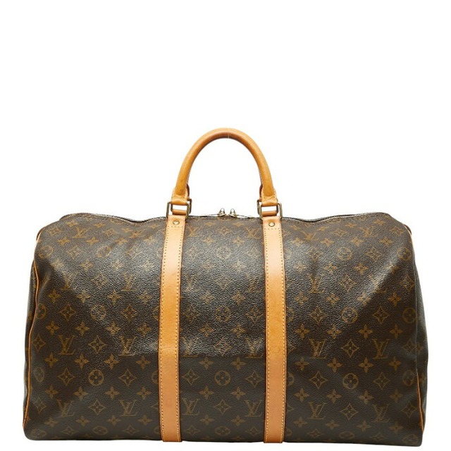 ルイ ヴィトン モノグラム キーポル50 ボストンバッグ トラベルバッグ M41426 ブラウン PVC レザー レディース LOUIS VUITTON 【中古】