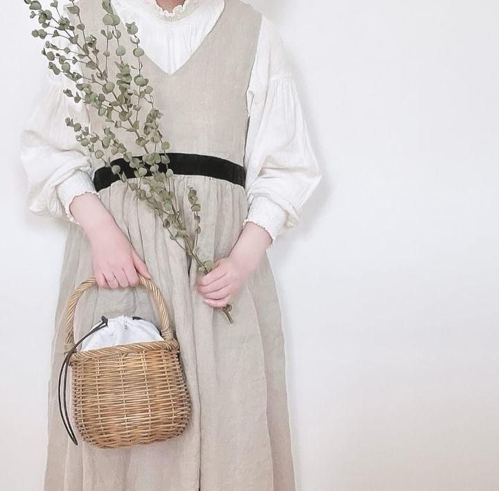 ミナペルホネン　choucho 籐の持ち手のバッグ ワンハンドルかごバッグ choucho white | Litta