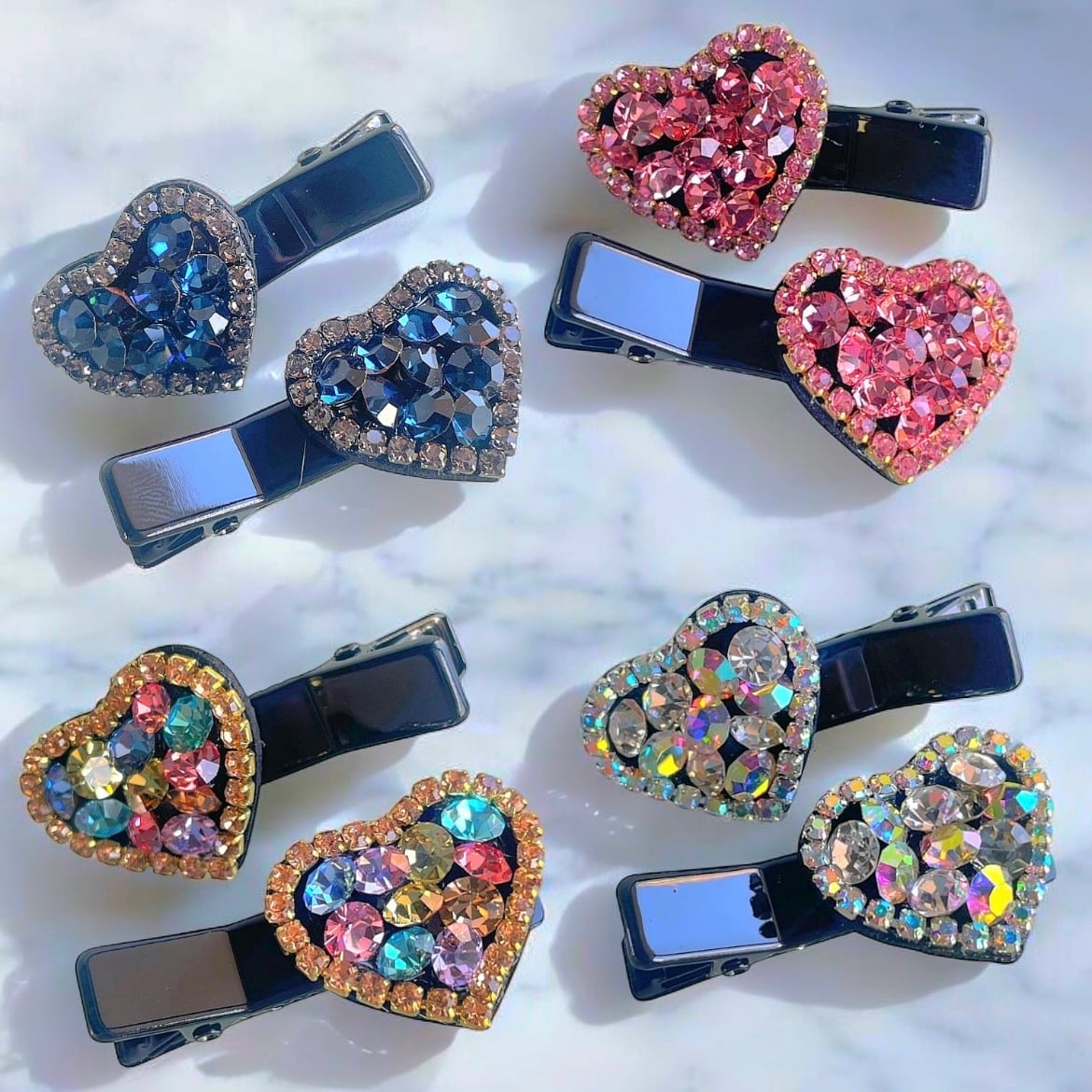 ビジューミニハートクリップ(2個セット)