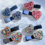 ビジューミニハートクリップ(2個セット)