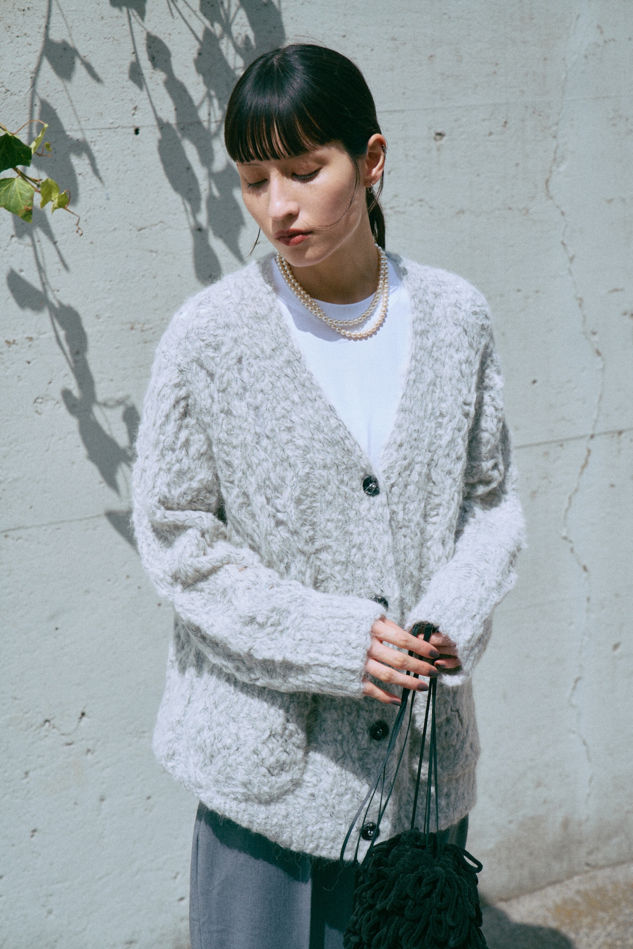 Fluffy Hand Lacy Cardigan Knit