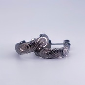 Hoop Earrings -Scroll / Black-