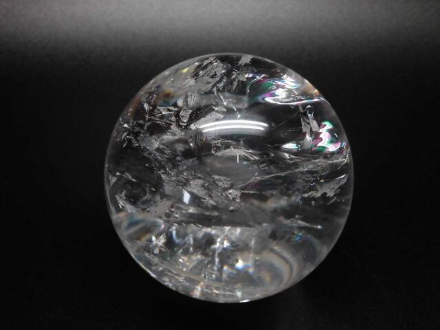 【送料無料】【高品質】80mm ブラジル産天然レインボー水晶玉 no.4