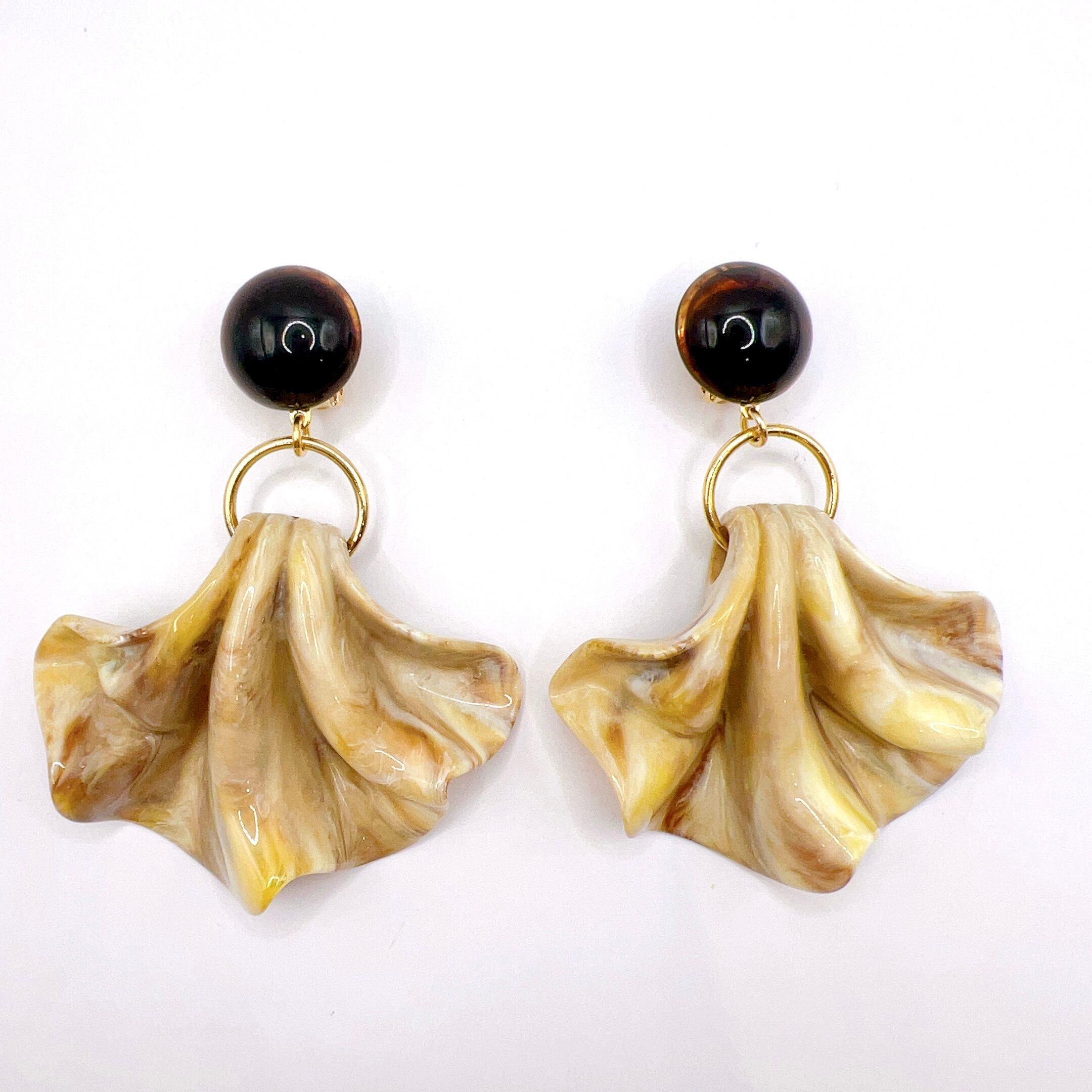 Francine Bramli Paris AME'LIA ピアス/イヤリング beige marble ペタロデパート