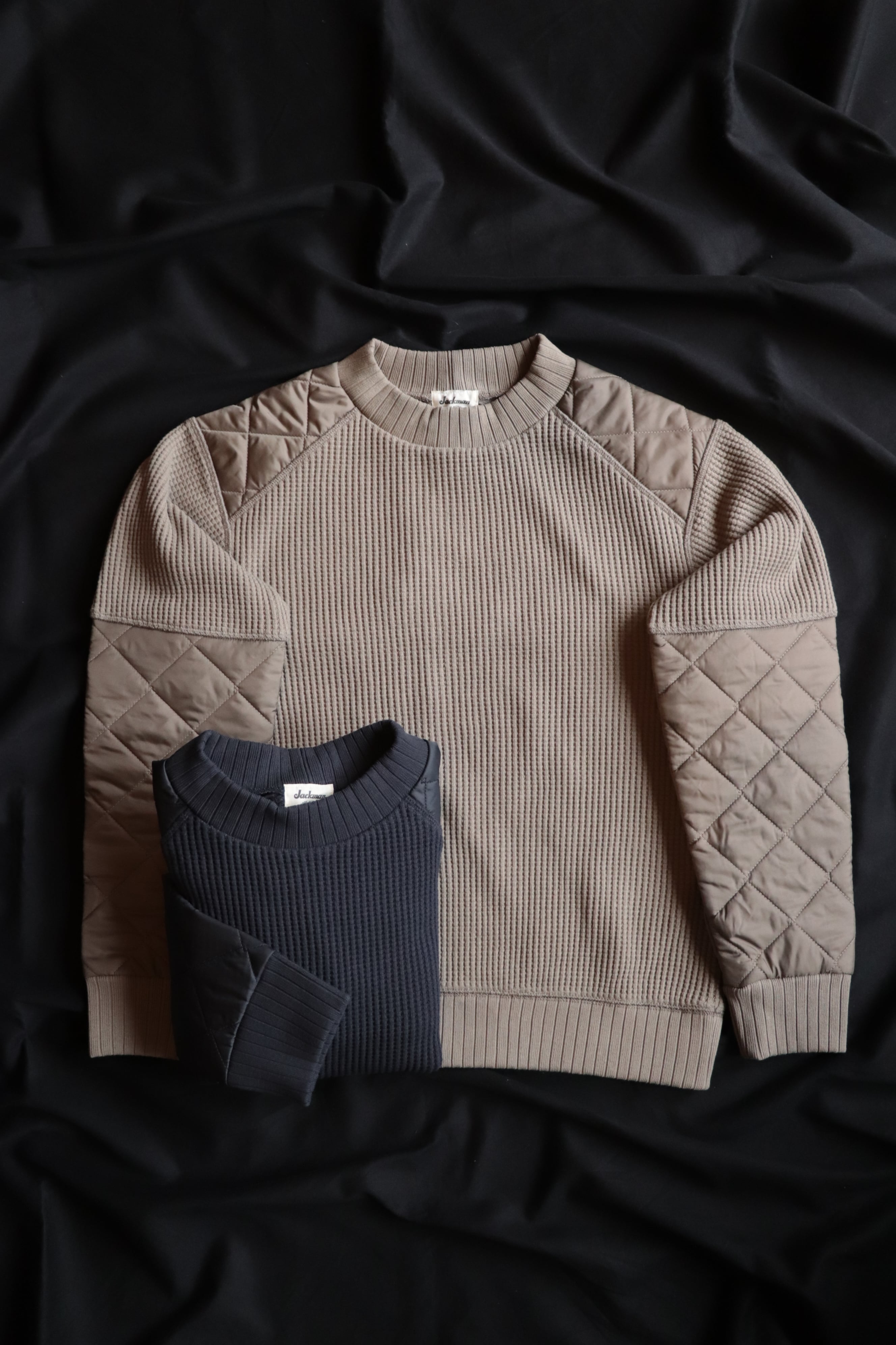 ジャックマン×ラベンハム ワッフルアーマードミッドネック L ブラック
