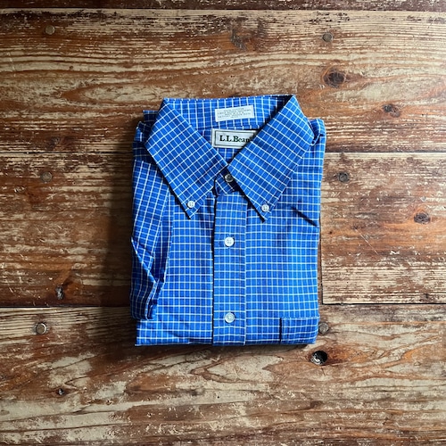 1990's L.L.Bean S/S B.D. Shirt" Made in USA/Blue/White/M