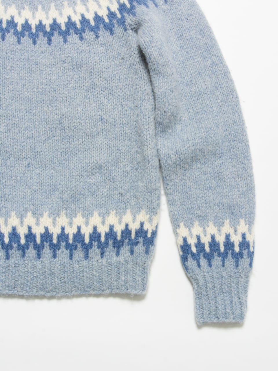 【Made in Scotland】Shetland wool nordic sweater(スコットランド製シェットランドウールノルディック柄 ハンドニット)1c