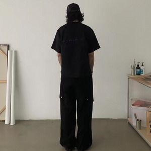 Script embroidery back print tee 1398