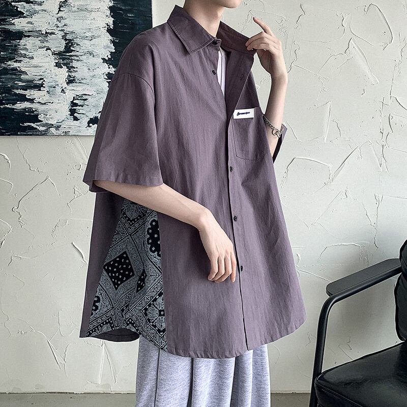 人気シリーズ 阿茶と啊古シリーズ シャツ 4color 黒or青or白orグレー カジュアル 男女兼用衣装 かっこいい メンズ Elegant 人気シリーズ 阿茶と啊古シリーズ シャツ 4color 黒or青or白orグレー カジュアル 男女兼用衣装 かっこいい メンズ Elegant