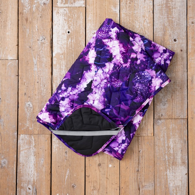 ベッドパッド/frilly petal _purple/セミダブルサイズ