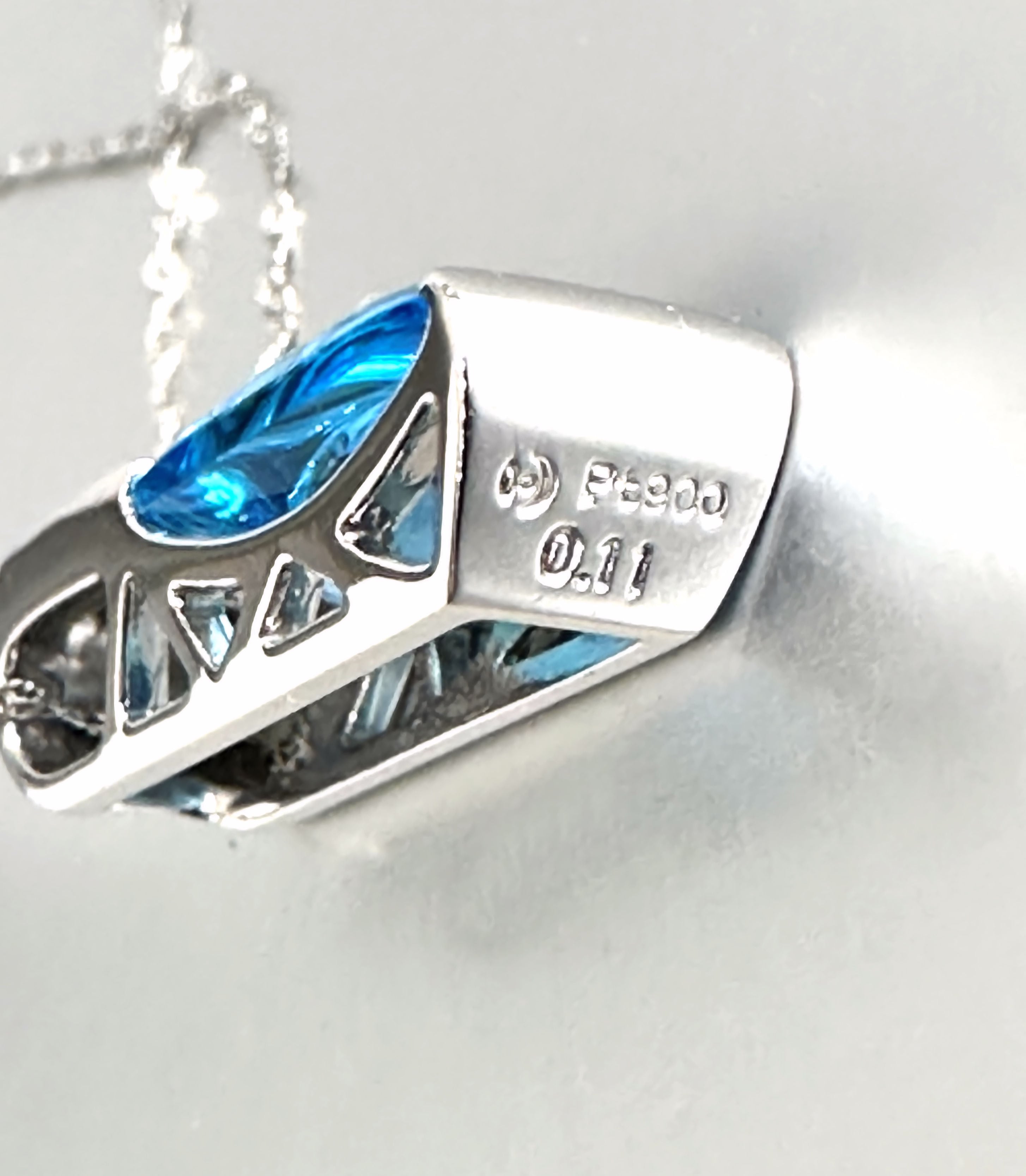 TASAKI タサキ 田崎 ブルートパーズ ダイヤモンド ネックレス 0.11ct