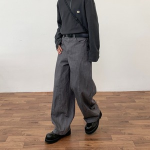 ライトグレー裾ベルトデニム　959