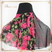 社交ダンス 衣装 スタンダード スカート レッスンウェア Create-Sun クリエイトサン 黒 緑 赤 ブラック系 レッド系 グリーン系 花柄 フラワー スカート 輪舞 ステージ衣装 ダンス素材 ポリエステル 伸縮性 ウエストゴム おしゃれ デザイン 通年用 エレガント カジュアル 大人用 ダンスレッスン用 女性用 おすすめ