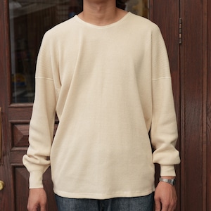 Olde Homesteader YOUTH (オールドホームステッダーユース) "EXTRA SOFT THERMAL OVAL NECK LONG SLEEVE"-ECRU×OFF WHITE-