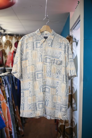 Over size rayon all print s/s shirt