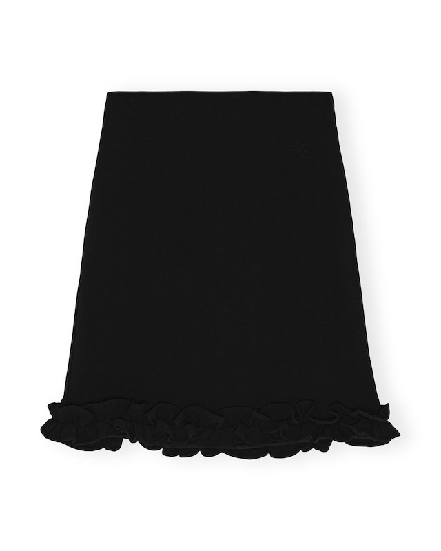 【GANNI】BLACK BONDED CREPE SKIRT