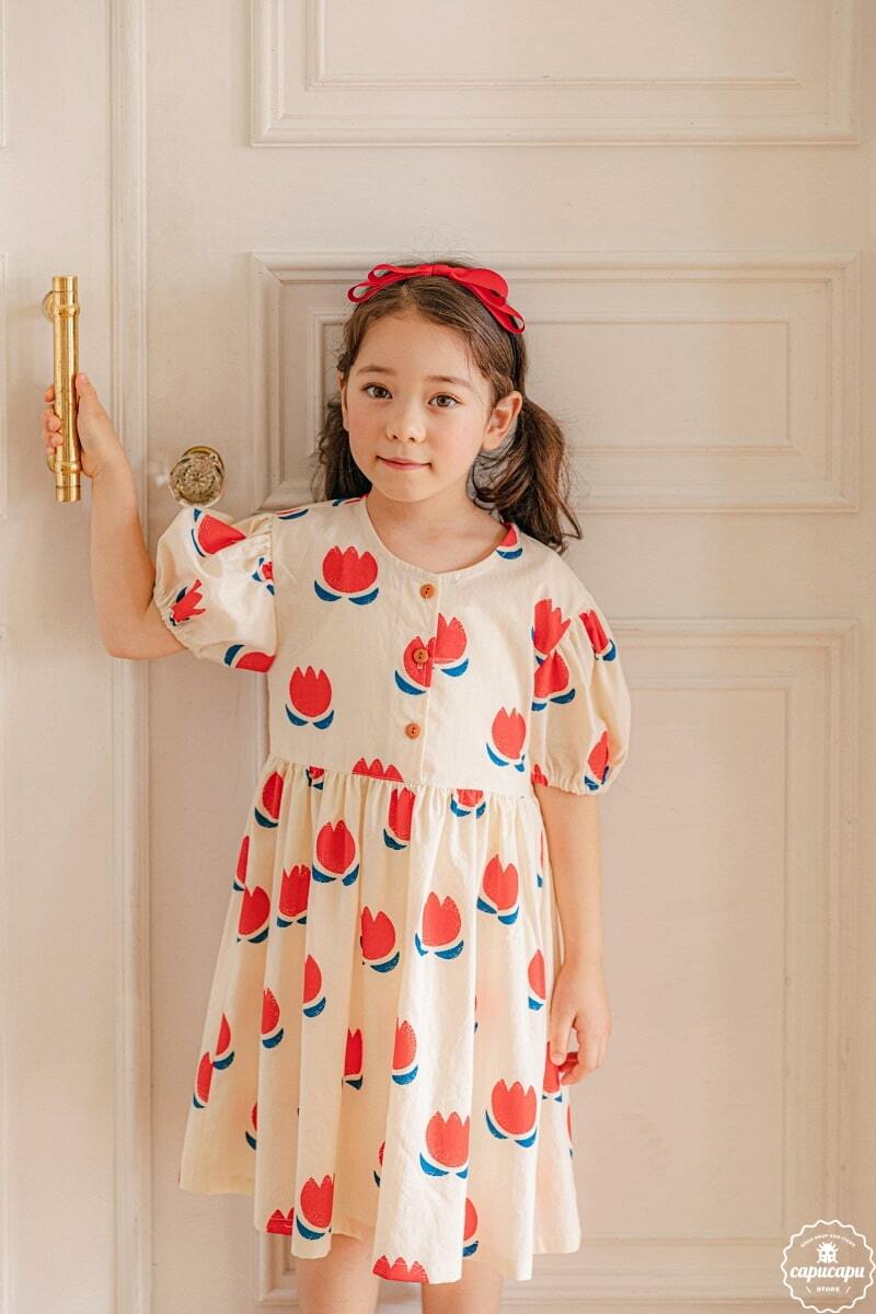 Sold Out Tulip One Piece チューリップ ワンピース 子供服 Capucapu